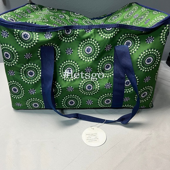 Divide‎ & Conquer Derby Tote Bag Insulated Cooler #letsgo Green Blue - Picture 1 of 15